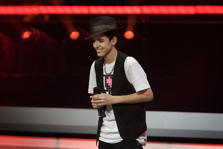 En meget ung Basim i 'X Factor'. Foto: Thomas Lekfeldt