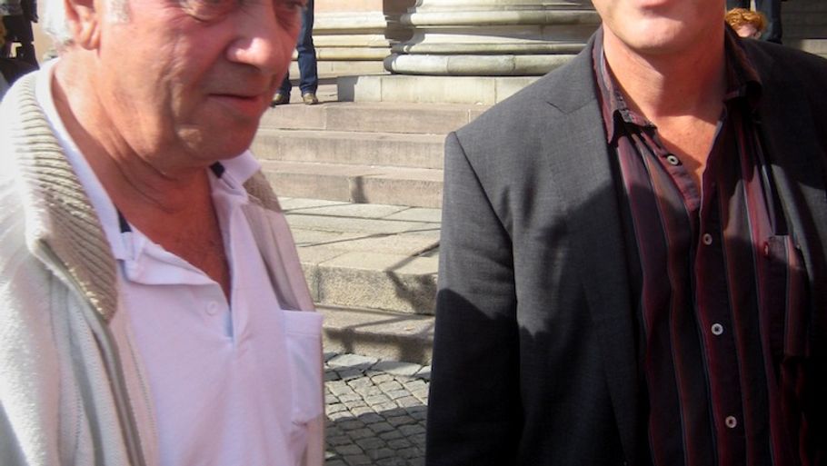 72 årige Anton Nielsen(Tv) og Viggo Toften-Jørgensen foran Københavns byret i dag