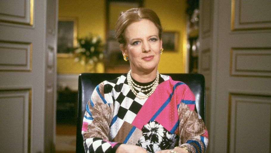 Der var gang i pang-farverne, da Margrethe holdt sin tale i 1987. (Foto: Finn Frandsen)