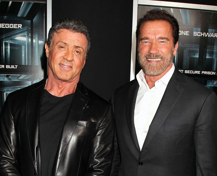 Schwarzenegger (th) er snart filmaktuel sammen med Sylvester Stallone (tv) i filmen 'Escape Plan'.