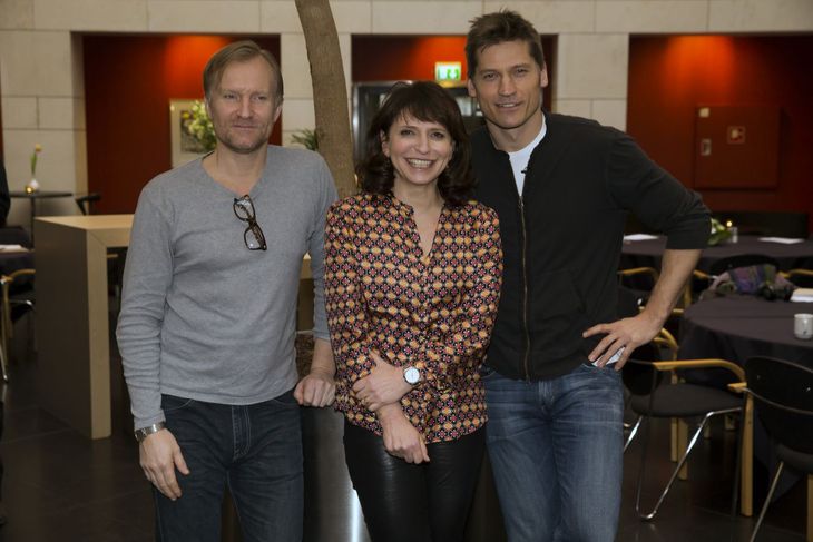 Nikolaj Coster-Waldau poserer her med Ulrich Thomsen og den danske Oscar-vindende instruktør Susanne Bier.(Foto: Rolf Konow)