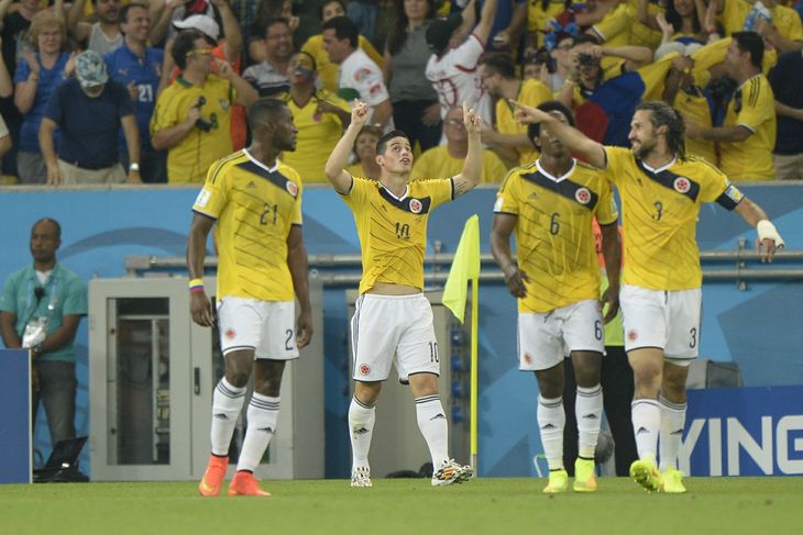 James Rodriguez var manden bag begge mål, da Colombia sejrede 2-0 mod Uruguay. (Foto Tariq Mikkel Khan)