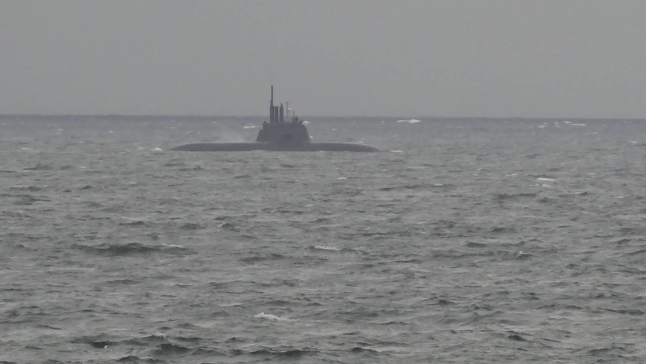 Denne ubåd blev spottet uden for Frederikshavn i dag (Foto: Privat)