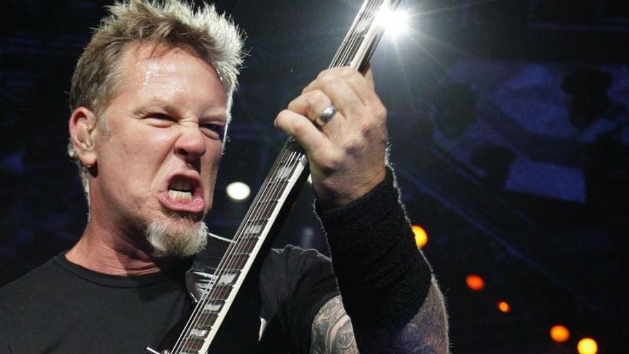 Metallicas frontmand James Hetfield, der synger nye numre fra kvartettens kommende album i København næste år. Foto: AP