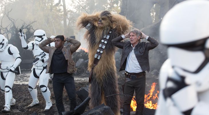 Harrison Ford og hans behårede følgesvend Chewbacca.