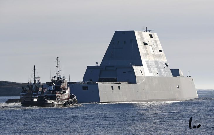 USS Zumwalt bliver ved en ceremoni i Baltimore klokken 17 lokal tid - hvad der svarer til klokken 23 dansk tid - overdraget til US Navy. Foto: AP