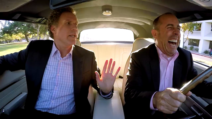 Det kan kun blive sjovt, når Will Ferrell og Jerry Seinfeld udforsker den komiske motorvej i 7. sæson af 'Comedians in Cars Getting Coffee'. (Foto: Crackle)