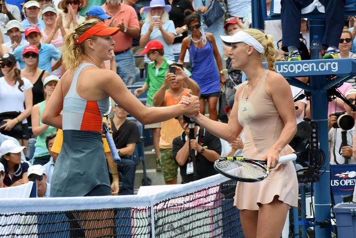 Caroline har besejret Sharapova på¨banen. Her i fjerde runde ved US Open i 2014. Polfoto
