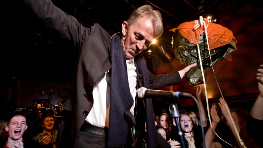Villy Søvndal til valget i 2007, da han opnåede et stort resultat for SF. Foto: Claus Bonnerup