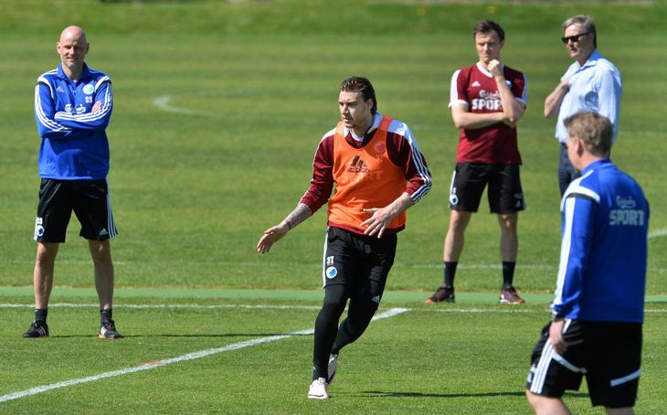 Bendtner trænede med i FCK inden skiftet til Rosenborg. Foto: Lars Poulsen