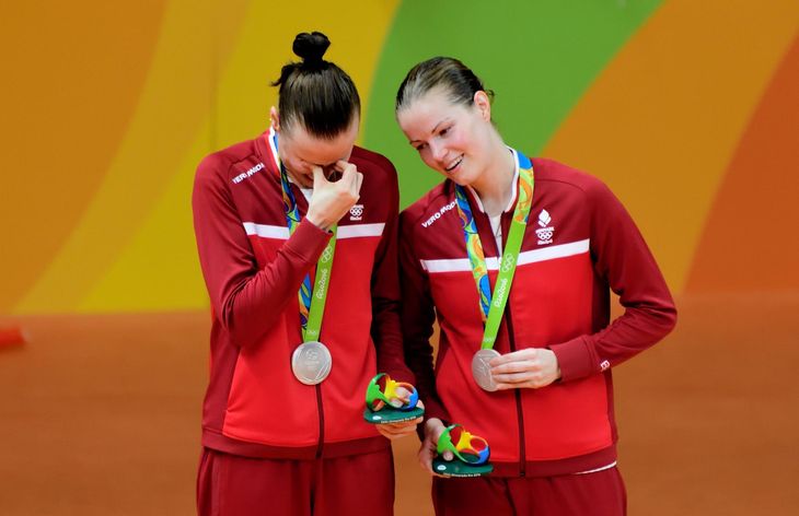 Kamilla Rytter og Christina Pedersen nået højdepunktet med OL-sølvet i Rio sidste år. Foto: Tariq Mikkel Khan