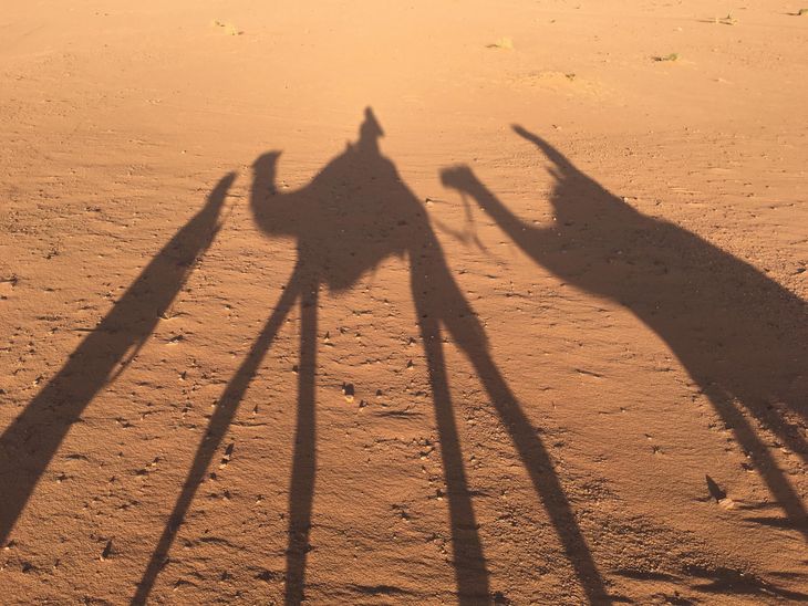 Kamelturen er næsten obligatorisk i Wadi Rum. Foto: Privat