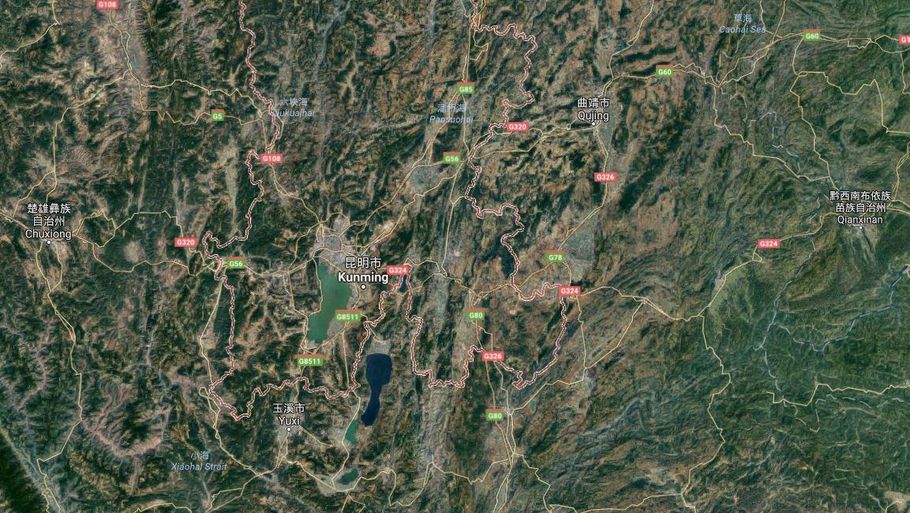 Drabene skete Yunnan-provinsen i det sydlige Kina. (Google Maps)