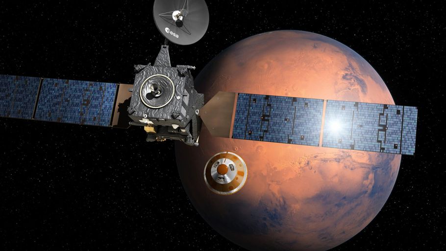 Schiaparelli var onsdag tæt på Mars, men man har nu mistet kontakten til landingsmodulet. (ESA ATG/medialab via AP)