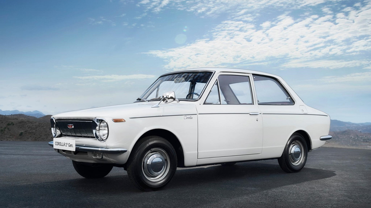 Den første Corolla var en højmoderne bil i Japan, da den blev lanceret for halvtreds år siden. Foto: PR
