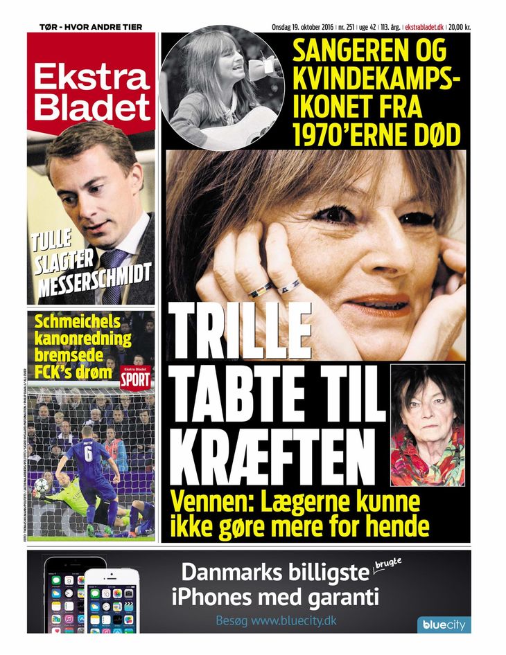 Ekstra Bladets forside i onsdags. 