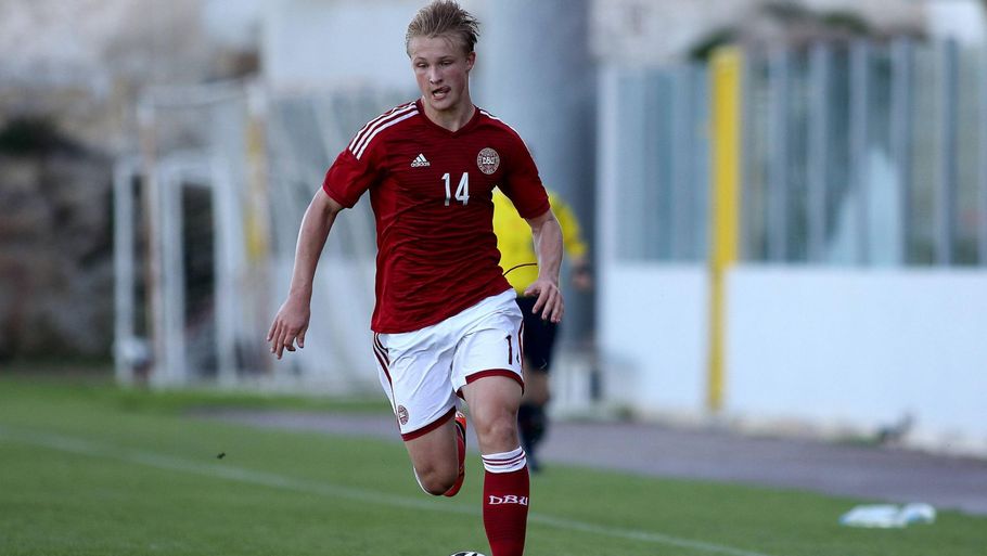 Kasper Dolberg i aktion for det danske U21-landshold. (Arkivfoto: All Over Press)