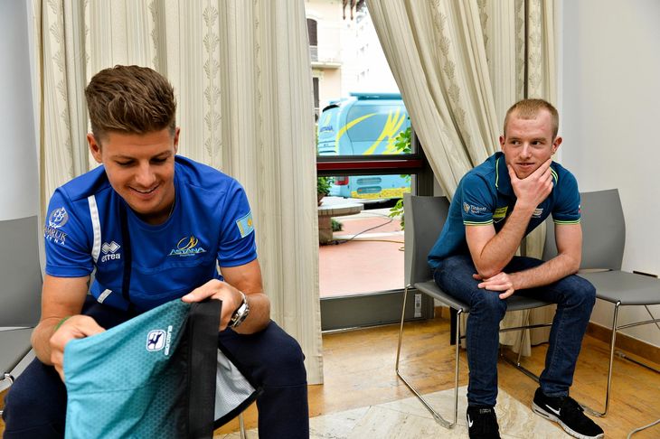 Jakob Fuglsang og Jesper Hansen har været holdkammerater siden årsskiftet på Astana. Foto: Ernst Van Norde.