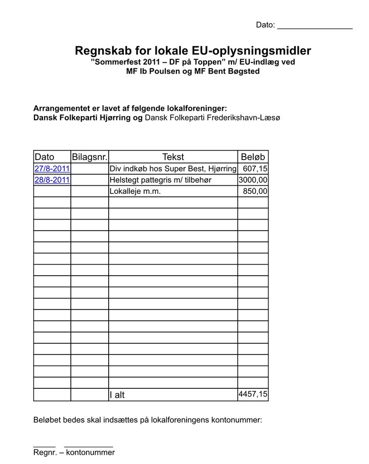 Her ses bilaget, hvor skattekroner til EU-oplysning har betalt for en helstegt pattegris til DF's sommerfest i 2011.