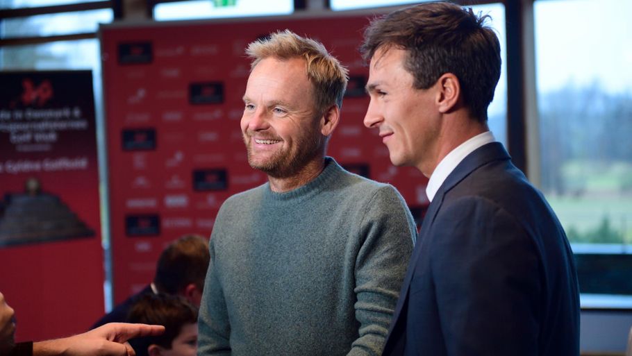Søren Kjeldsen (t.v.) og Thorbjørn Olesen blev tidligere i december tildelt 'Den gyldne golfbold' for deres sejr i VM for par. Foto: Tariq Mikkel Khan