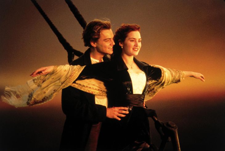 Kate Winslet og Leonardo Di Caprio i den berømte scene fra filmen 'Titanic'. Foto: AP.