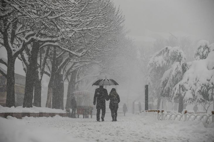 Tyrkiet har de seneste dage oplevet usædvanligt snevejr. Foto: AP