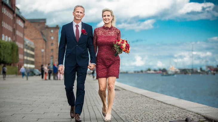 Martin og Birgitte blev skilt, men er i dag gode venner. Siden programmet blev vist i fjernsynet, har Birgitte Nielsen fundet kærligheden - med en anden mand. Foto: NIKOLAI LINARES/DR