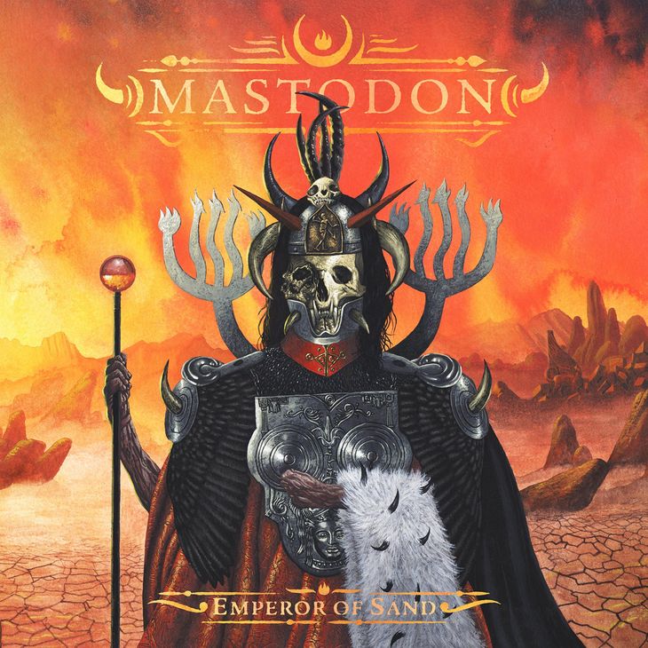 Coveret til Mastodons aktuelle 'Emperor of Sand', der indeholder 11 numre og varer 51 minutter.