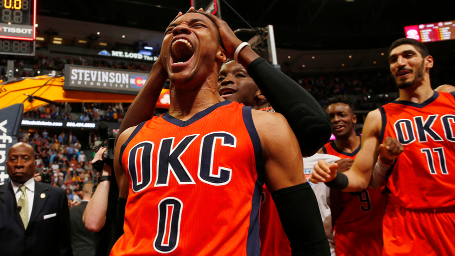 Russel Westbrook har skrevet sig ind i baskethistorien. Foto: AP