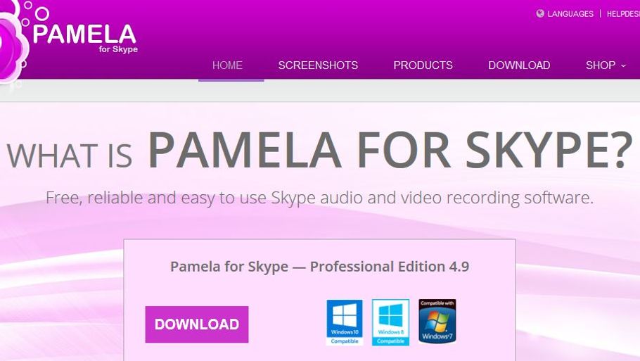Programmet 'Pamela for Skype' findes både i en gratis og en professionel version, og bruges til at optage Skype-samtaler og video.