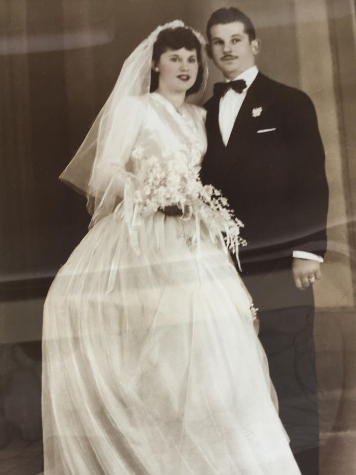Bryllupsbilledet, fra da de blev gift i 1947. Foto: Leo Vatkin