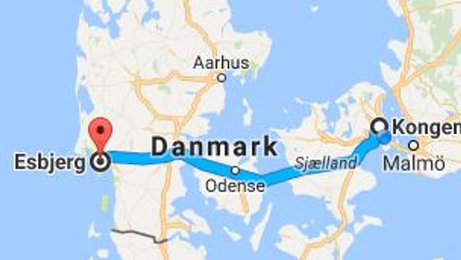 Hvis det lykkes at få ti arbejdsløse Lyngby-borgere til at arbejde i Esbjerg, er det en succes. Screenshot: Google Maps