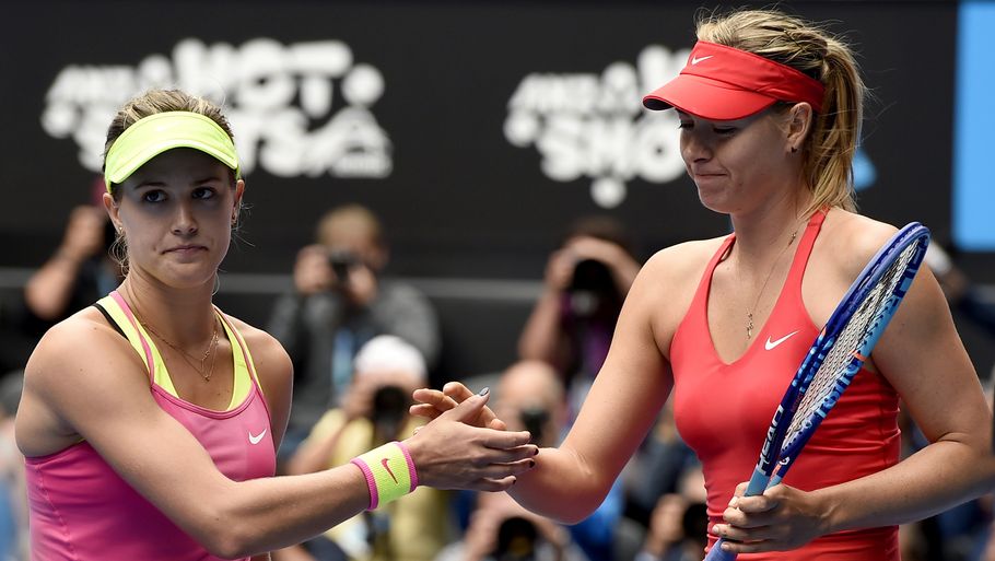 Bouchard har været ude med hård kritik af Sharapova. Nu mødes de to tennisstjerner. Foto: AP