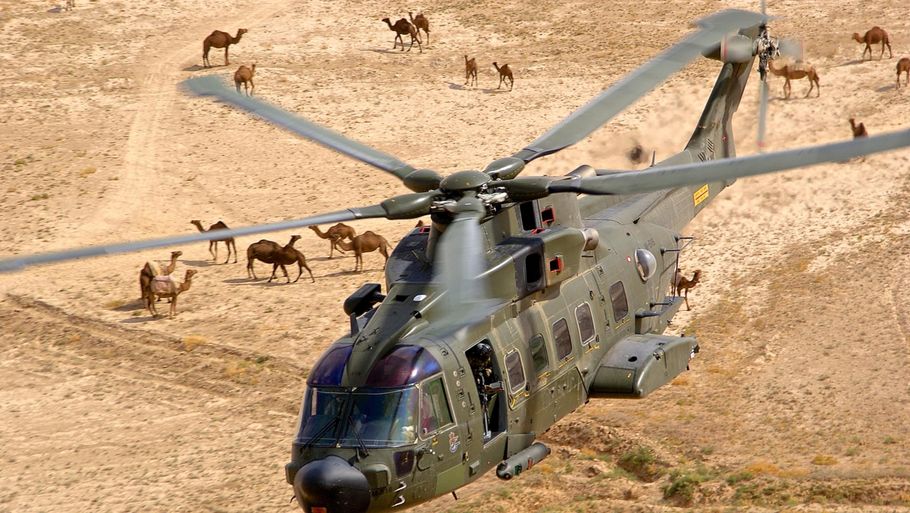 Danmark sender blandt andet to helikoptere af sted til Afrika. Her er det en EH-101 fra en tidligere mission i Afghanistan. Foto: Forsvarsgalleriet