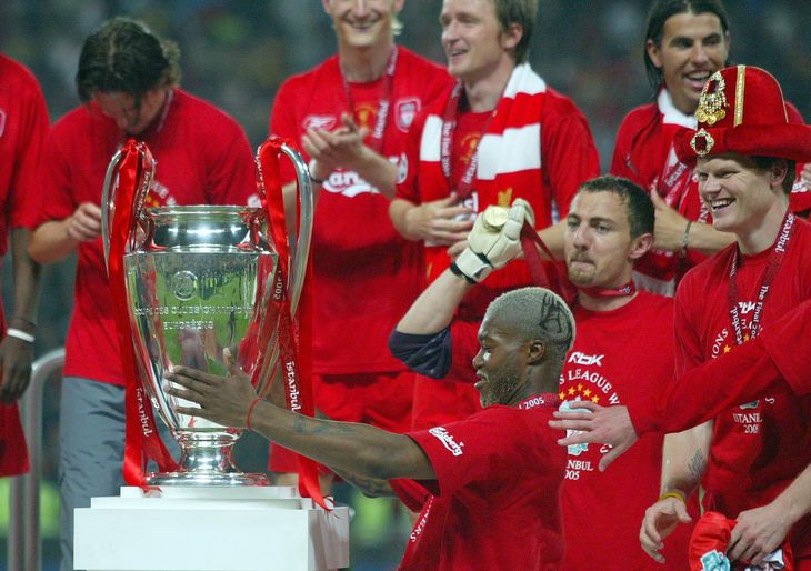 Djibril Cissé blev skiftet ind fem minutter før tid af den ordinære kamp i den vanvittige CL-finale i 2005, hvor Liverpool besejrede Milan efter straffesparkskonkurrence. (Foto: All Over Press)
