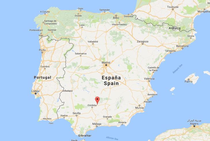 Varmen ser ikke ud til at forlade Montoro og resten af Spanien lige foreløbig. Foto: Google Maps 