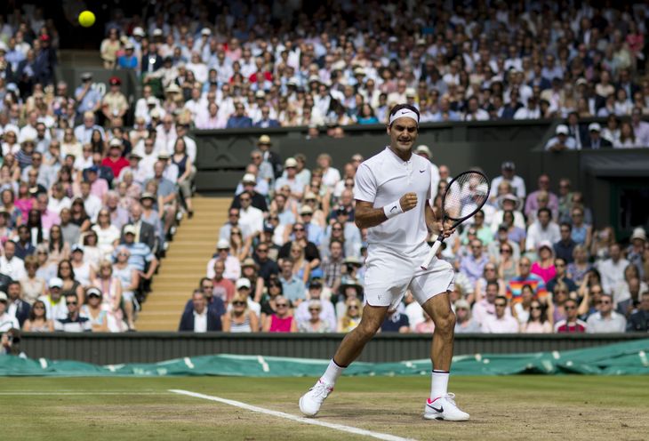 Knyttet næve, da sejren var sikret. Så kender man Federer. Foto: Rex/ All Over