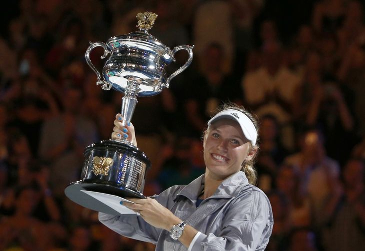 I tredje forsøg lykkedes det lørdag Caroline Wozniacki at vinde en Grand Slam-turnering. To gange tidligere har hun været i finalen i US Open. Foto: Ritzau Scanpix.