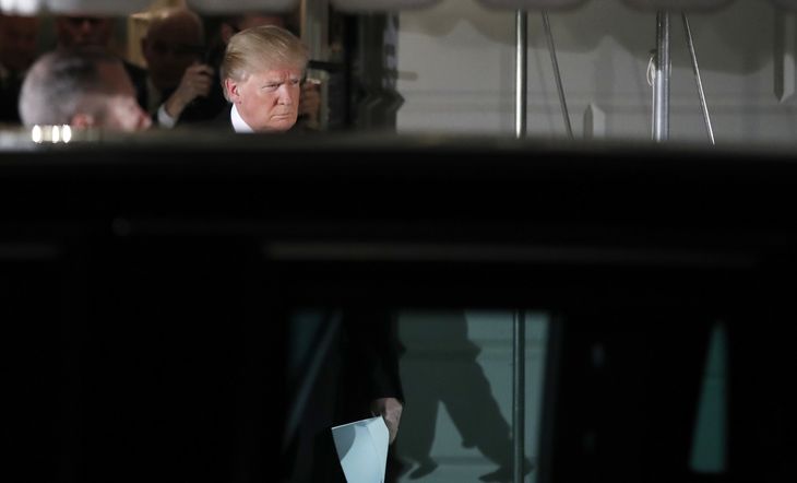 Donald Trump gør klar til at køre til Kongressen uden Melania. Foto: AP