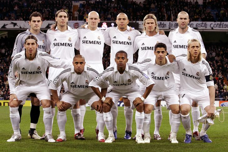 Real Madrids holdfoto fra 2006, hvor Thomas Gravesen blandt andet spillede sammen med Ronaldo, Beckham og Zidane. Foto: imago sport