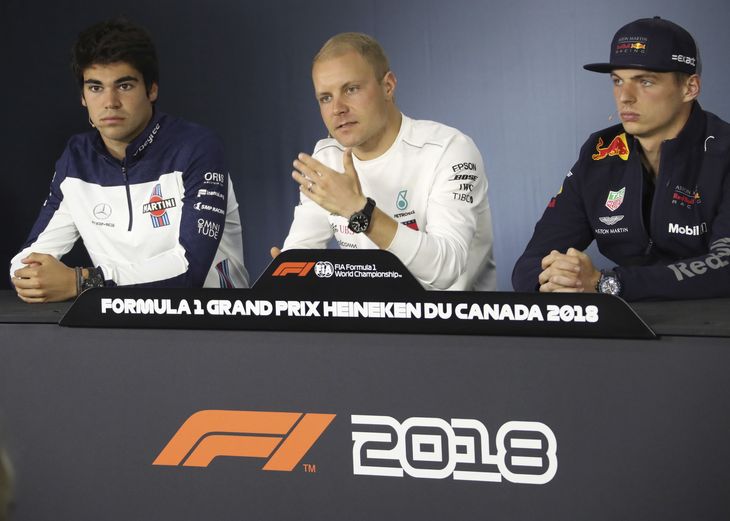 Max Verstappen var noget stram i betrækket på torsdagens pressekonference i Canada. Foto: AP