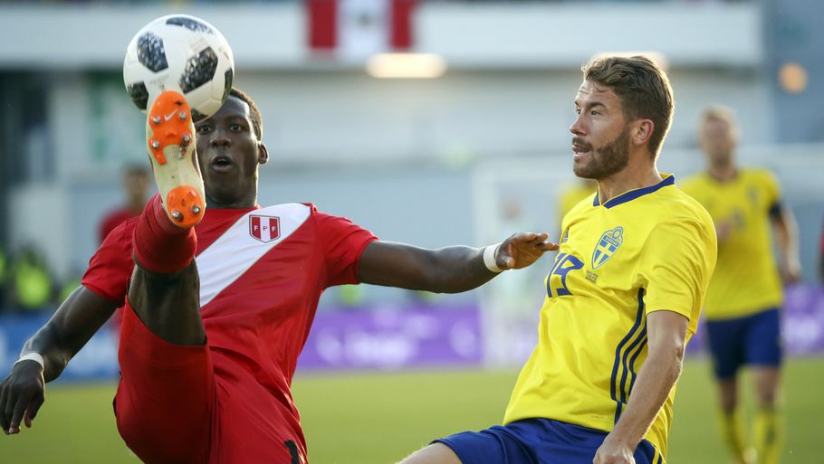 De peruvianske spillere spillede som Danmark uafgjort 0-0 mod Sverige. Foto: Pontus Lundahl /AP/Ritzau Scanpix