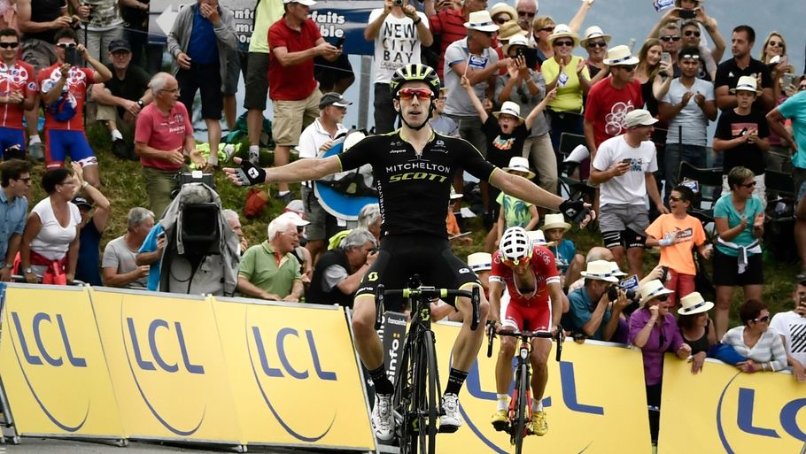 Adam Yates var hurtigst på stregen på sidste etape i Critérium du Dauphiné, som blev vundet af Geraint Thomas. Foto: Philippe Lopez/AFP/Ritzau Scanpix