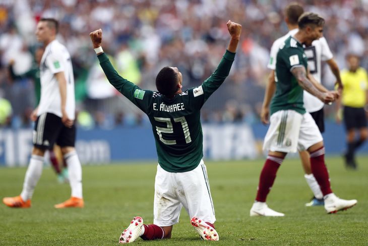 Mexicanerne har fået tre point på kontoen og kan nu begynde at ane en 1/8-finale. Foto: Matthias Scharader/AP/Ritzau Scanpix