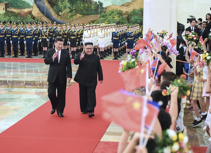 Kim Jong-un er på besøg i Kina. Foto: AP