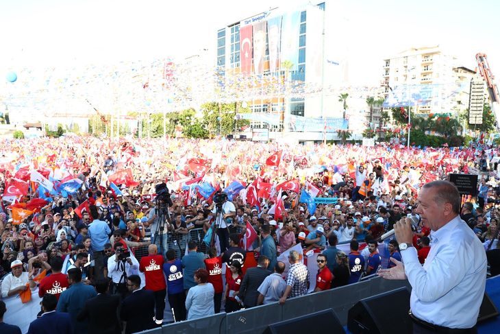 Erdogan har på flere vælgermøder kaldt hans valgkampagne for en milepæl i tyrkisk politik. Foto: All Over Press