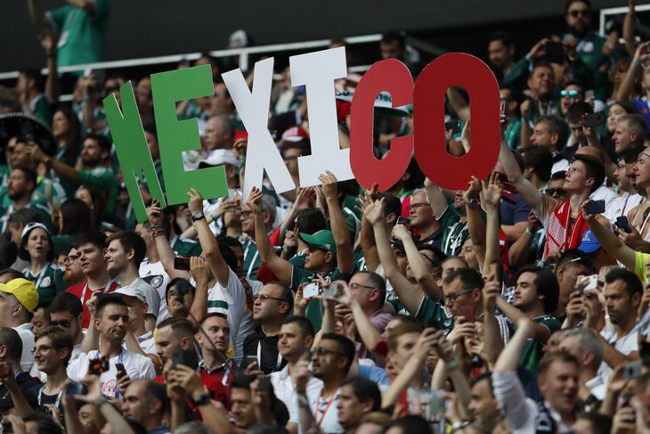 Mexicanske fans nægter at stoppe med et homofobisk tilråb - det koster fodboldforbundet 65.000 kroner. Foto: AP