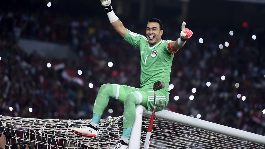 El-Hadary fejrer, at Egypten har kvalificeret sig til VM i Rusland. Foto: All Over Press