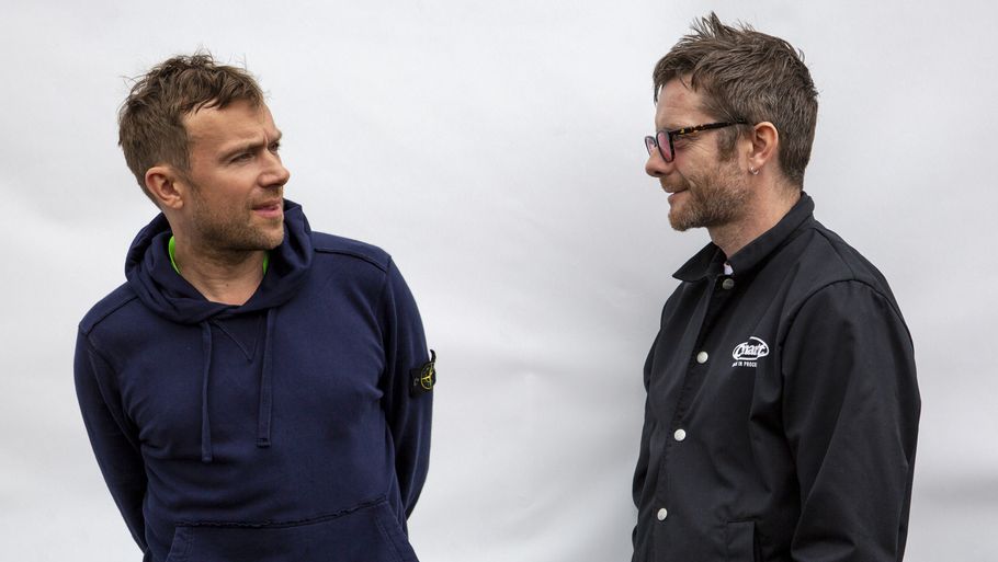 Damon Albarn og Jamie Hewlett, der er mændene bag Gorillaz, som giver koncert på Roskilde Festival sent lørdag 7. juli. Foto: Dhillon Shukla