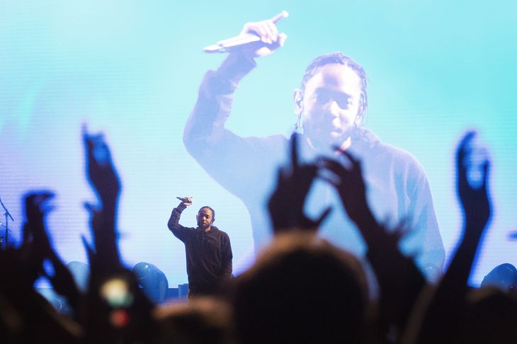 Kendrick Lamar under hans seneste danske koncertbesøg på Smukfest anno 2018. Foto: Olivia Loftlund